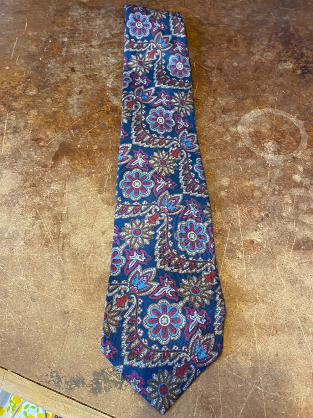 1970s Vintage Liberty of London Bloomingdale's Paisley Navy Blue Tie